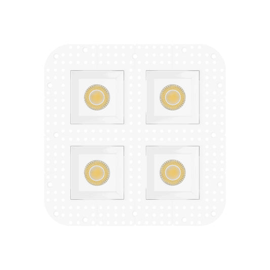 P-7421 3 inch Trimless Quadruple Head Square White 36W, 3400 Lumens, 5CCT Recessed Light