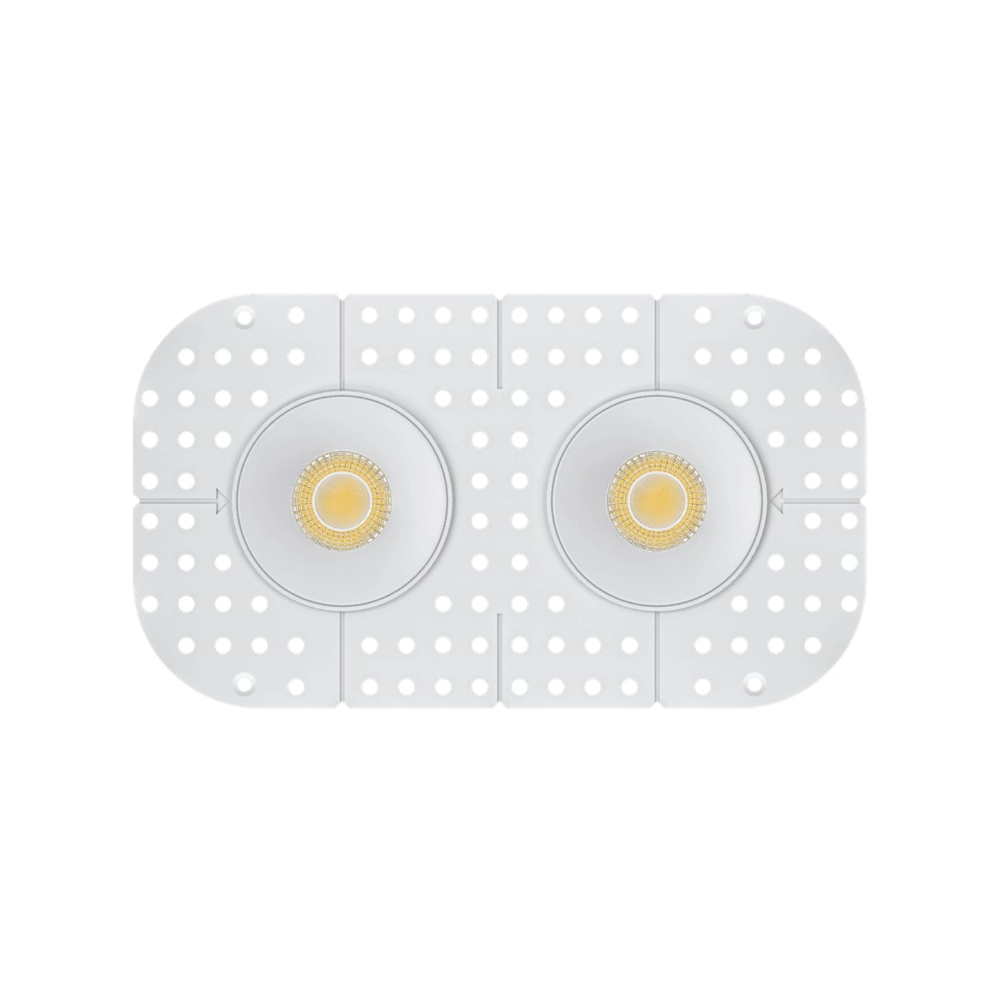 P-7422 3 inch Trimless 2 Head Round White HO, 30/40W, 2800/4200 Lumens, 5CCT Recessed Light