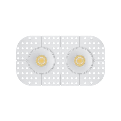 P-7422 3 inch Trimless 2 Head Round White HO, 30/40W, 2800/4200 Lumens, 5CCT Recessed Light