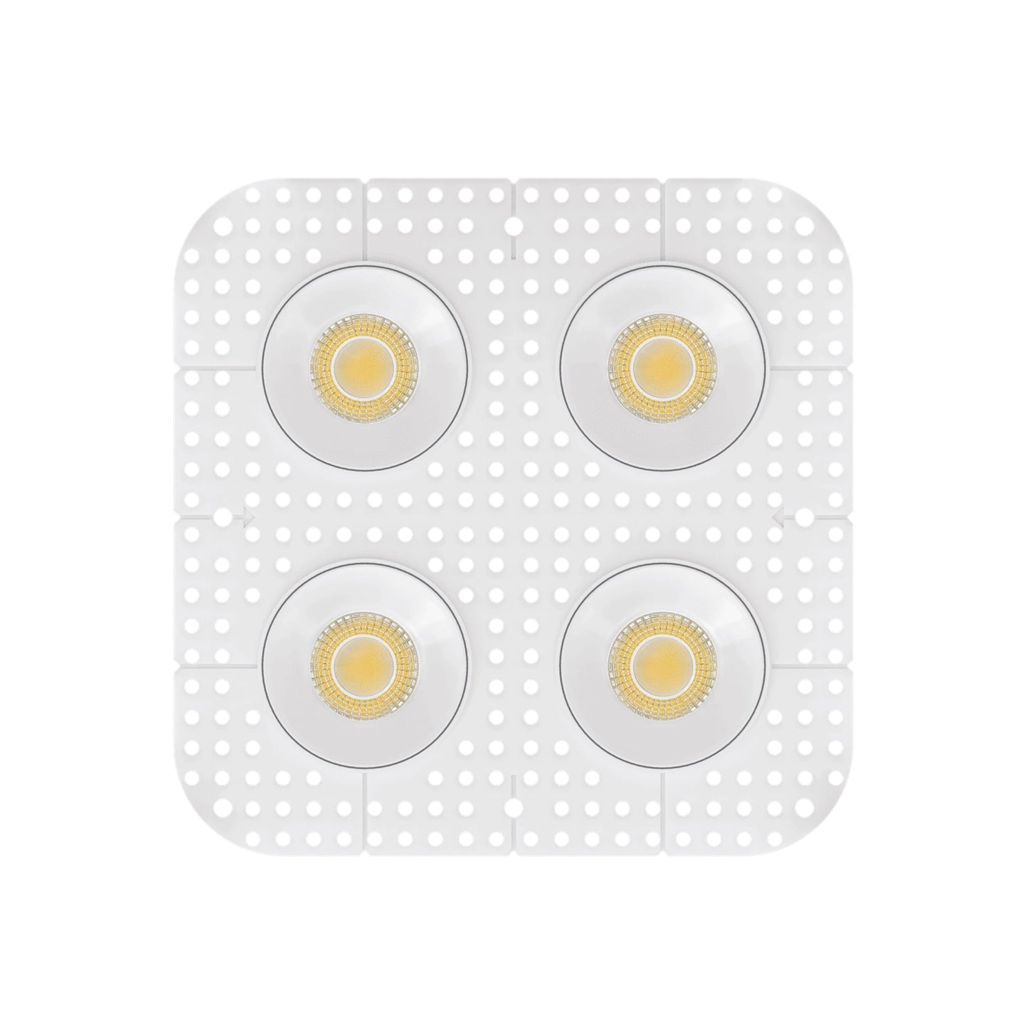 P-7425 3 inch Trimless Quadruple Head Round White HO, 60/80W, 5600/8400 Lumens, 5CCT Recessed Light
