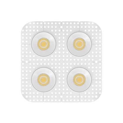 P-7425 3 inch Trimless Quadruple Head Round White HO, 60/80W, 5600/8400 Lumens, 5CCT Recessed Light