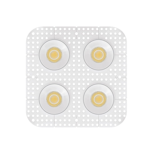 P-7425 3 inch Trimless Quadruple Head Round White HO, 60/80W, 5600/8400 Lumens, 5CCT Recessed Light