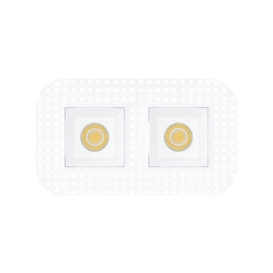 P-7427 3 inch Trimless 2 Head Square White HO, 30/40W, 2800/4200 Lumens, 5CCT Recessed Light