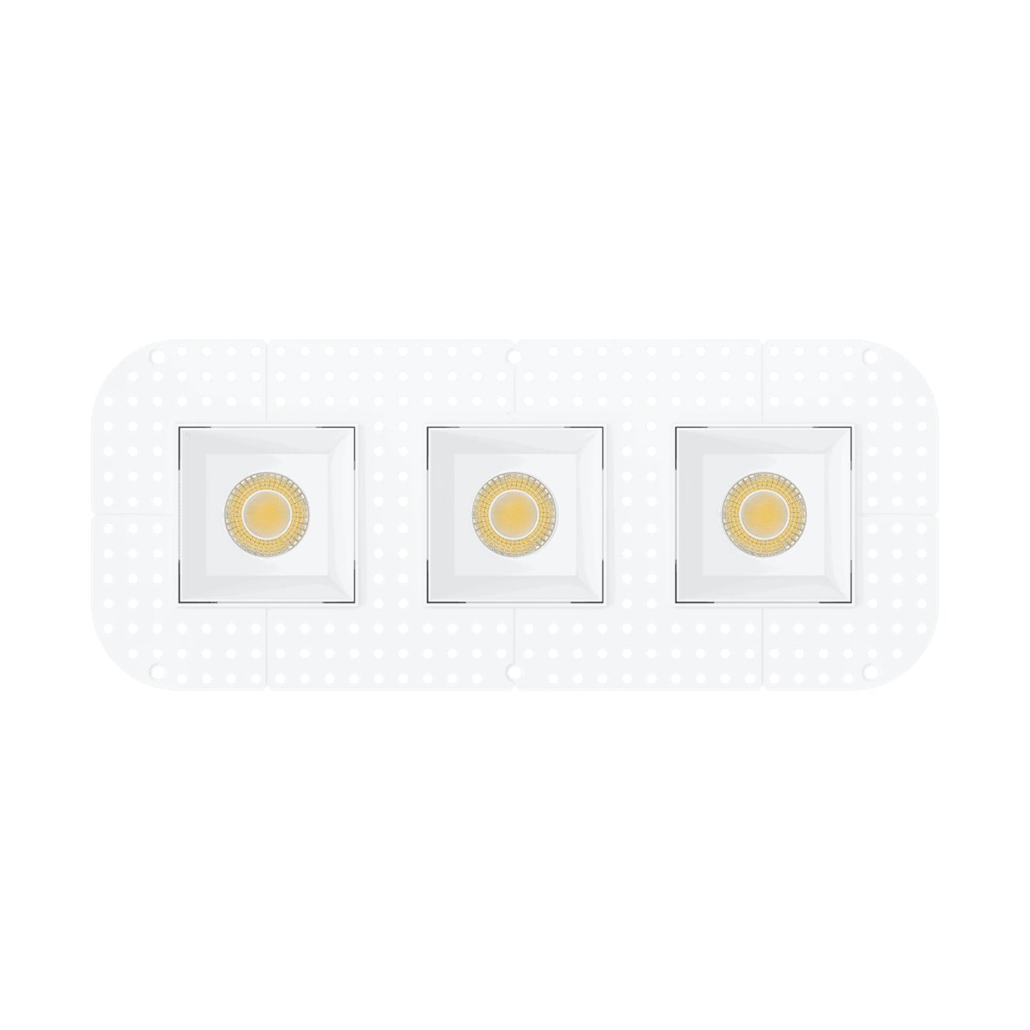 P-7428 3 inch Trimless 3 Head Square White HO, 45/60W, 4200/6300 Lumens, 5CCT Recessed Light