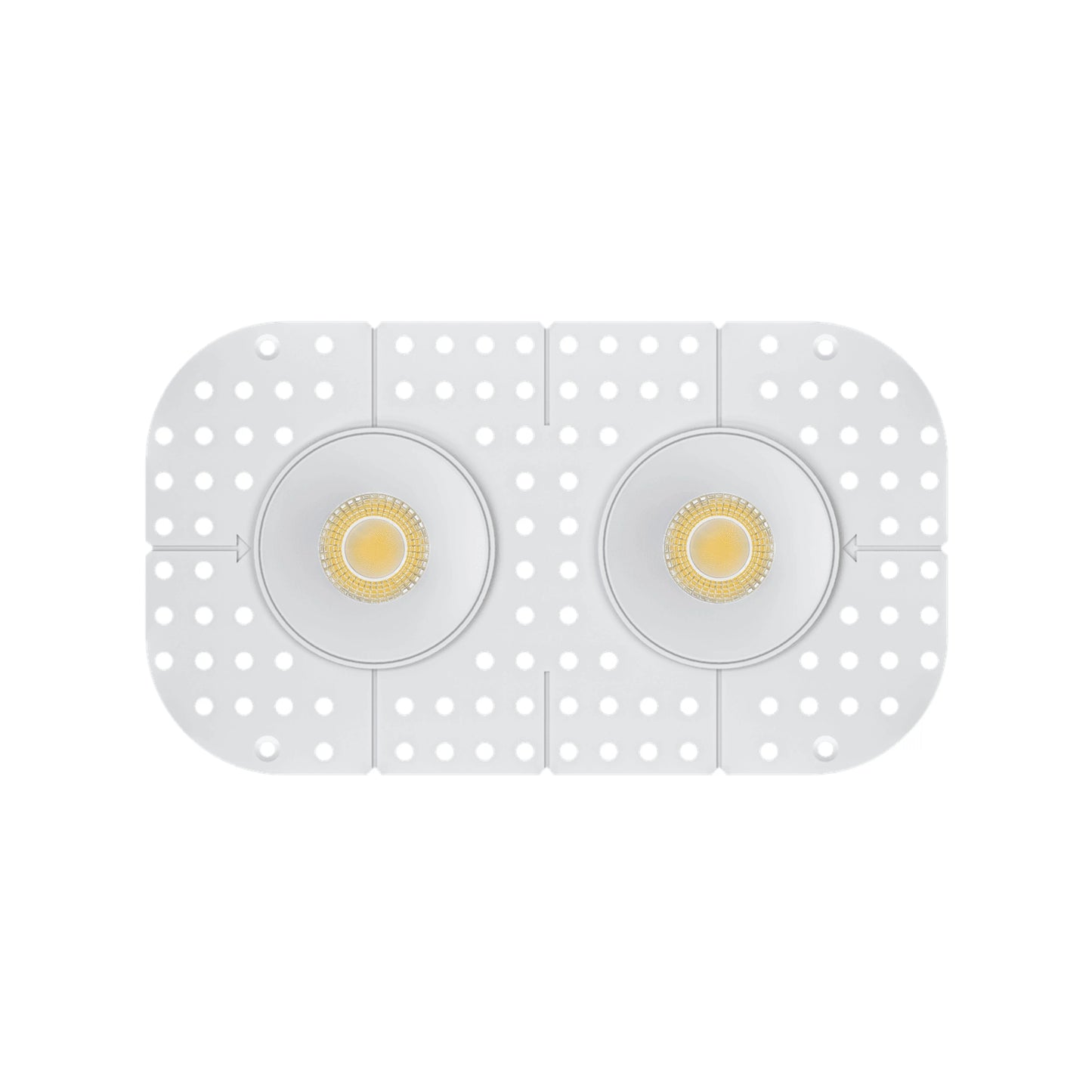 P-7431 3 inch Trimless 2 Head Round White HO, 48W, 4200 Lumens, Non-IC, 5CCT Recessed Light