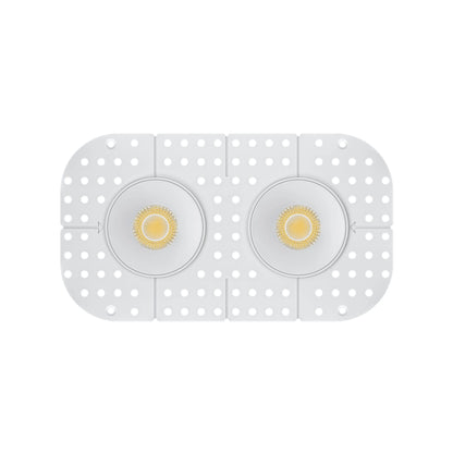 P-7431 3 inch Trimless 2 Head Round White HO, 48W, 4200 Lumens, Non-IC, 5CCT Recessed Light