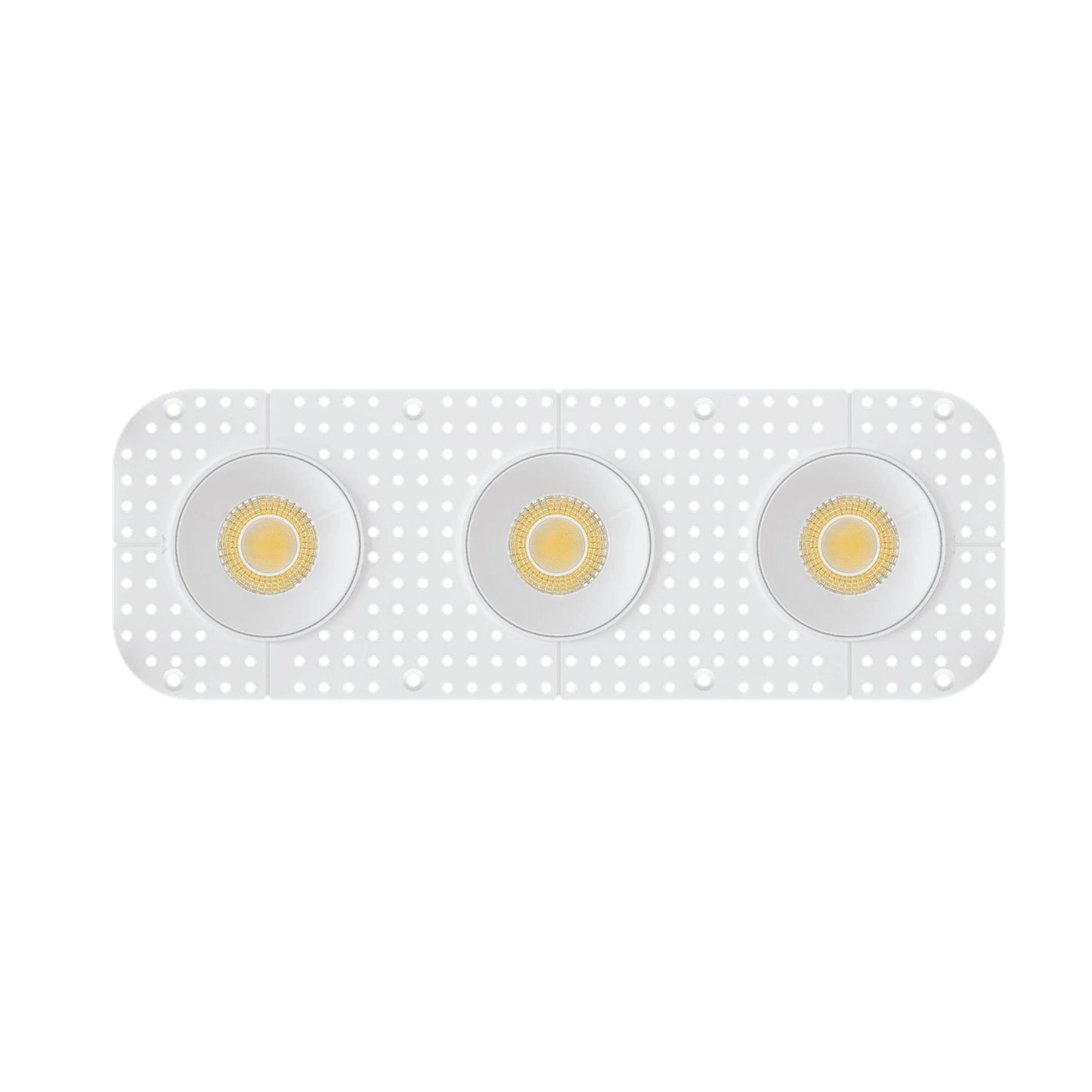 P-7432 3 inch Trimless 3 Head Round White HO, 72W, 6300 Lumens, Non-IC, 5CCT Recessed Light