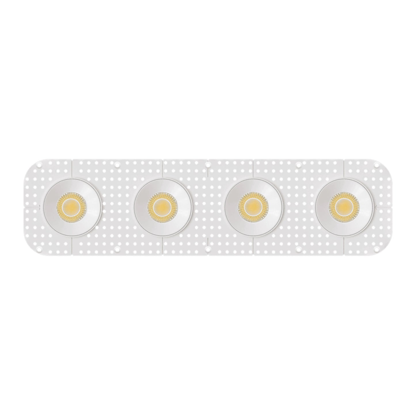 P-7433 3 inch Trimless 4 Head Round White HO, 96W, 8400 Lumens, Non-IC, 5CCT Recessed Light