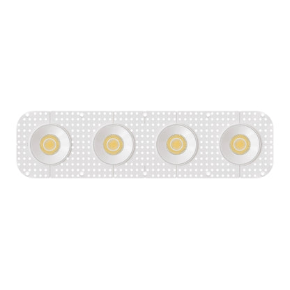P-7433 3 inch Trimless 4 Head Round White HO, 96W, 8400 Lumens, Non-IC, 5CCT Recessed Light