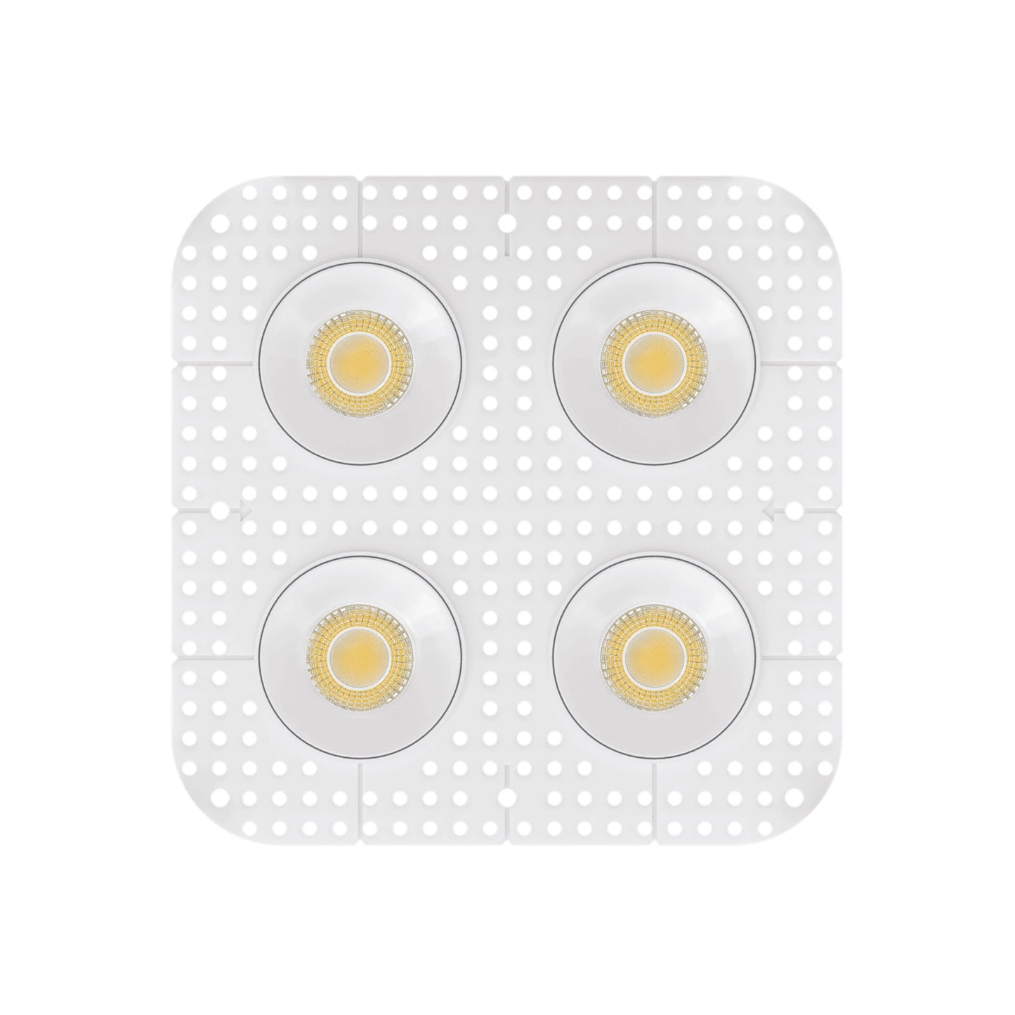 P-7434 3 inch Trimless Quadruple Head Round White HO, 96W, 8400 Lumens, Non-IC, 5CCT Recessed Light
