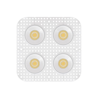 P-7434 3 inch Trimless Quadruple Head Round White HO, 96W, 8400 Lumens, Non-IC, 5CCT Recessed Light