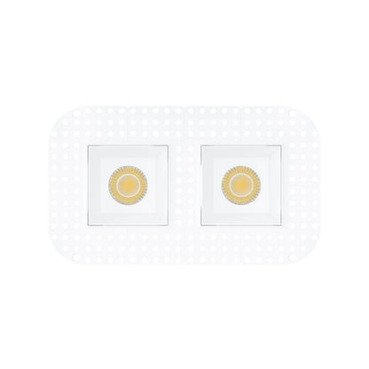 P-7436 3 inch Trimless 2 Head Square White HO, 48W, 4200 Lumens, Non-IC, 5CCT Recessed Light