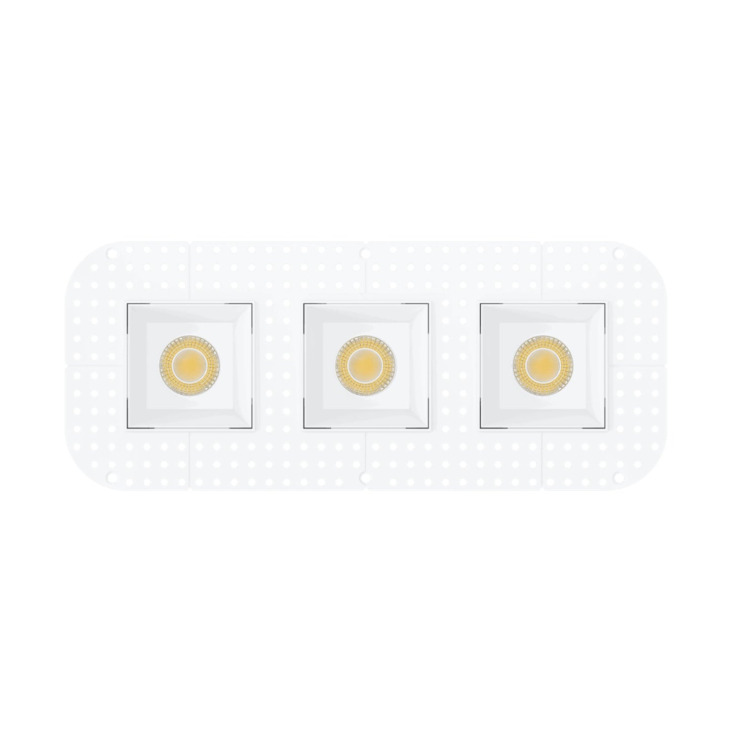 P-7437 3 inch Trimless 3 Head Square White HO, 72W, 6300 Lumens, Non-IC, 5CCT Recessed Light