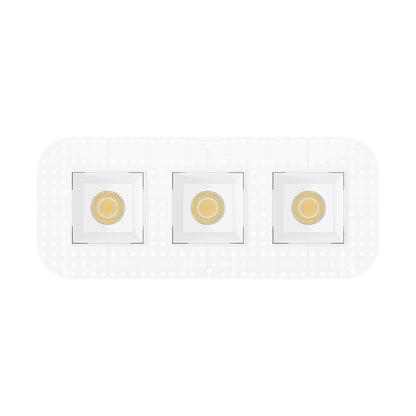 P-7437 3 inch Trimless 3 Head Square White HO, 72W, 6300 Lumens, Non-IC, 5CCT Recessed Light