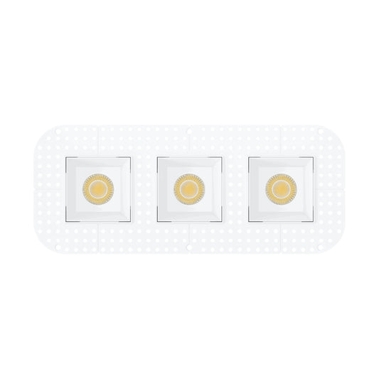 P-7437 3 inch Trimless 3 Head Square White HO, 72W, 6300 Lumens, Non-IC, 5CCT Recessed Light