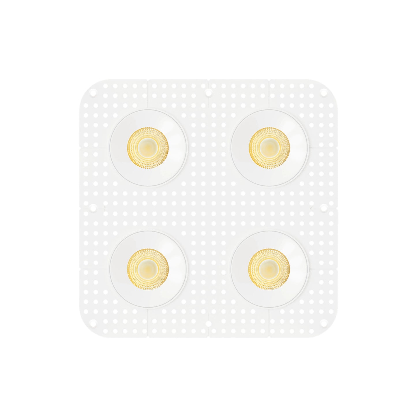 P-7443 3.5 inch Trimless Quadruple Head Round White, 36/60, 3600/5600 Lumens, 5CCT Recessed Light