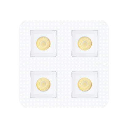 P-7447 3.5 inch Trimless Quadruple Head Square White, 36/60, 3600/5600 Lumens, 5CCT Recessed Light