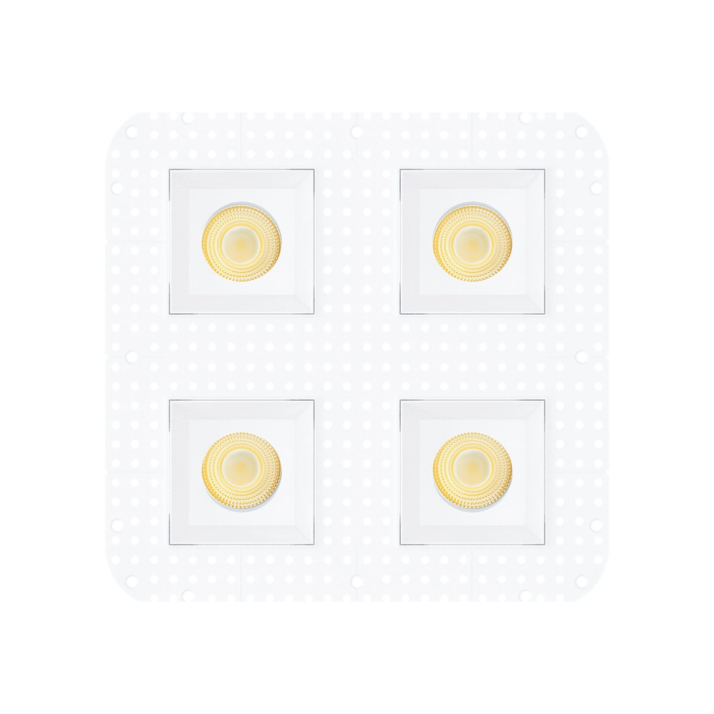 P-7455 3.5 inch Trimless Quadruple Head Square White HO, 72/120W, 6800/10800 Lumens, 5CCT Recessed Light