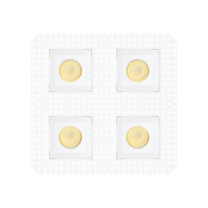 P-7455 3.5 inch Trimless Quadruple Head Square White HO, 72/120W, 6800/10800 Lumens, 5CCT Recessed Light