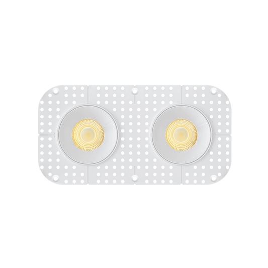 P-7456 4 inch Trimless 2 Head Round White, 30/44W, 3200/4800 Lumens, 5CCT Recessed Light