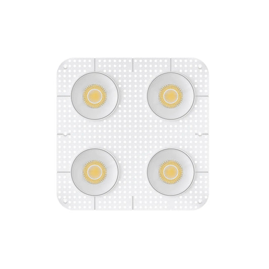 P-7459 4 inch Trimless Quadruple Head Round White, 60/88W, 6400/9600 Lumens, 5CCT Recessed Light