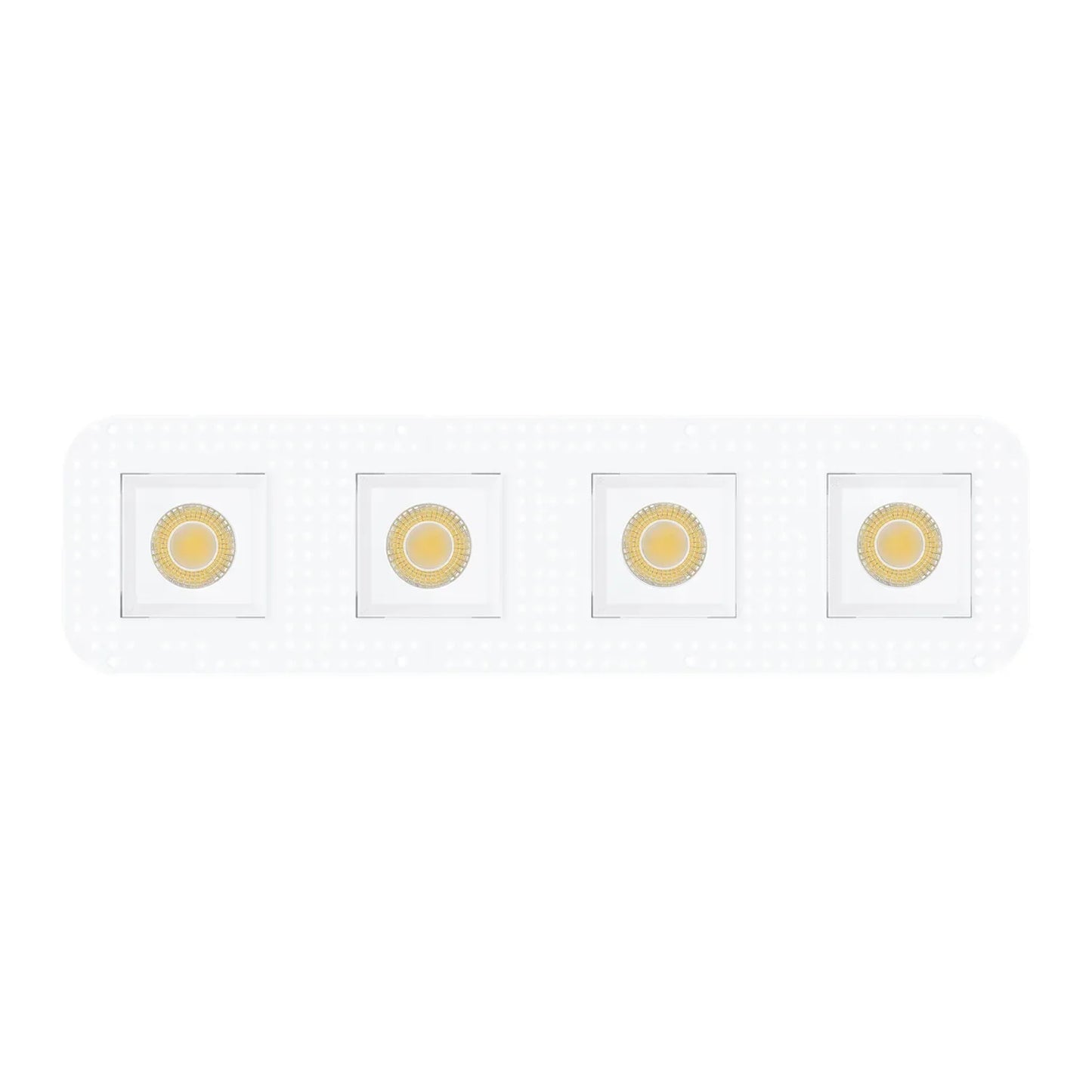 P-7463 4 inch Trimless 4 Head Square White, 60/88W, 6400/9600 Lumens, 5CCT Recessed Light
