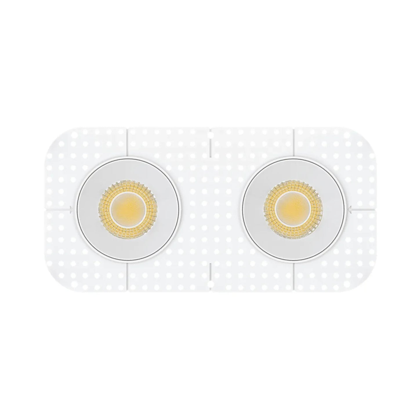 P-7465 4 inch Trimless 2 Head Round White HO, 40/64W, 4000/6000 Lumens, 5CCT Recessed Light