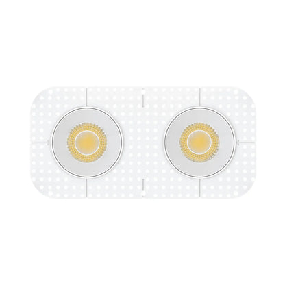 P-7465 4 inch Trimless 2 Head Round White HO, 40/64W, 4000/6000 Lumens, 5CCT Recessed Light