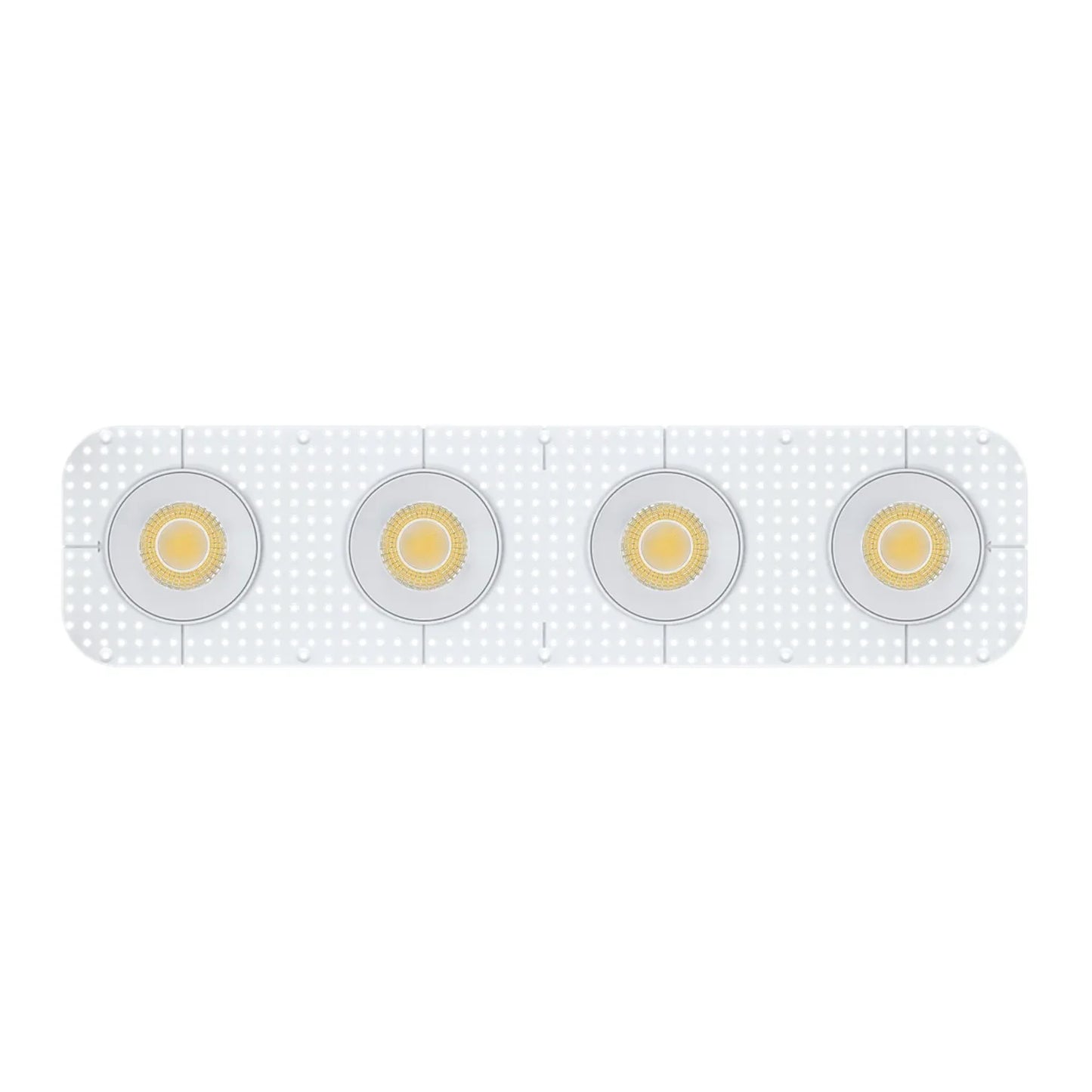 P-7467 4 inch Trimless 4 Head Round White HO, 80/128W, 9000/12000 Lumens, 5CCT Recessed Light