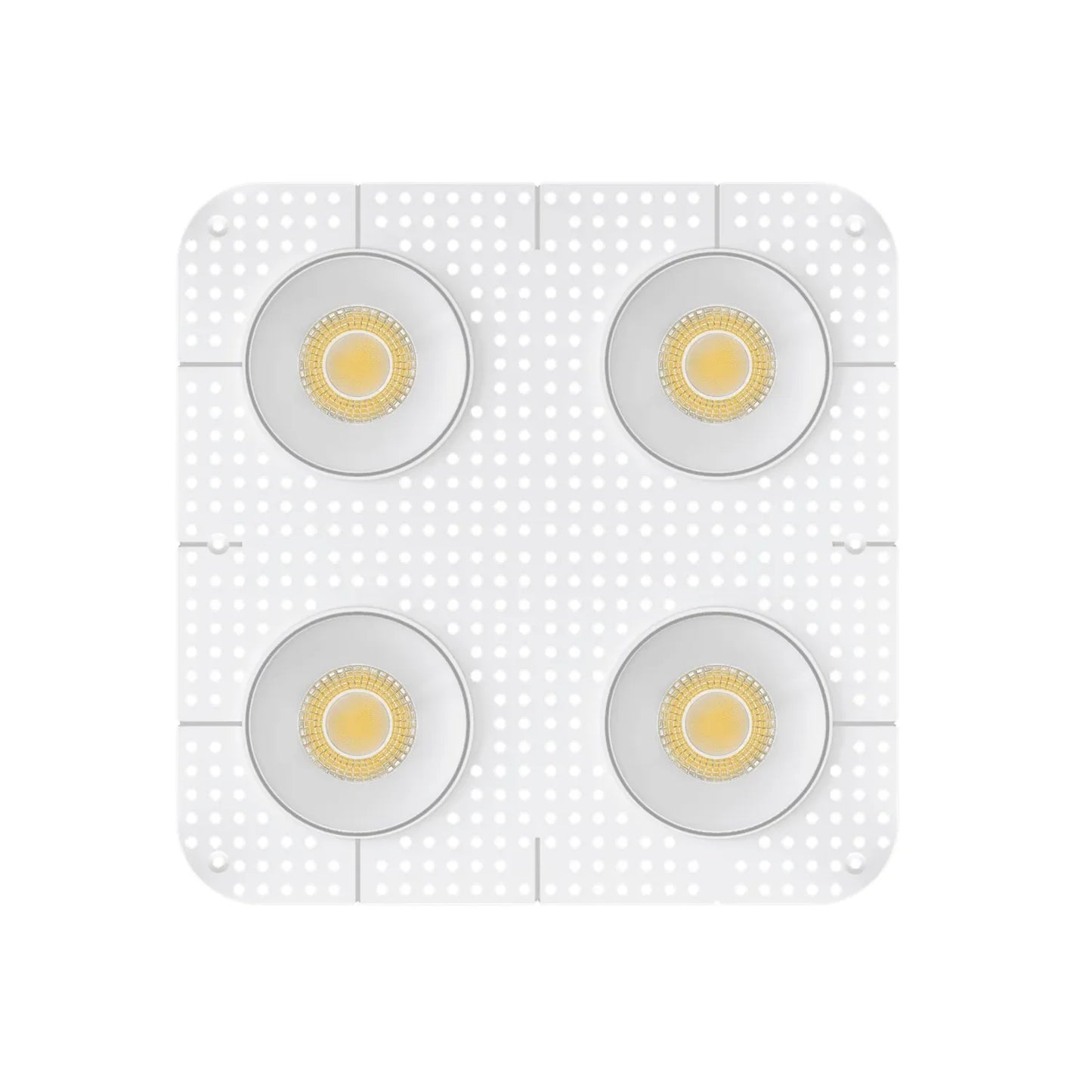 P-7468 4 inch Trimless Quadruple Head Round White HO, 80/128W, 9000/12000 Lumens, 5CCT Recessed Light