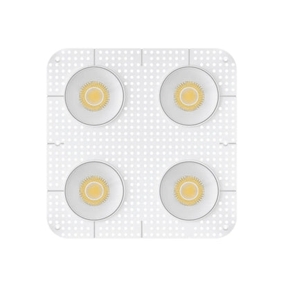 P-7468 4 inch Trimless Quadruple Head Round White HO, 80/128W, 9000/12000 Lumens, 5CCT Recessed Light
