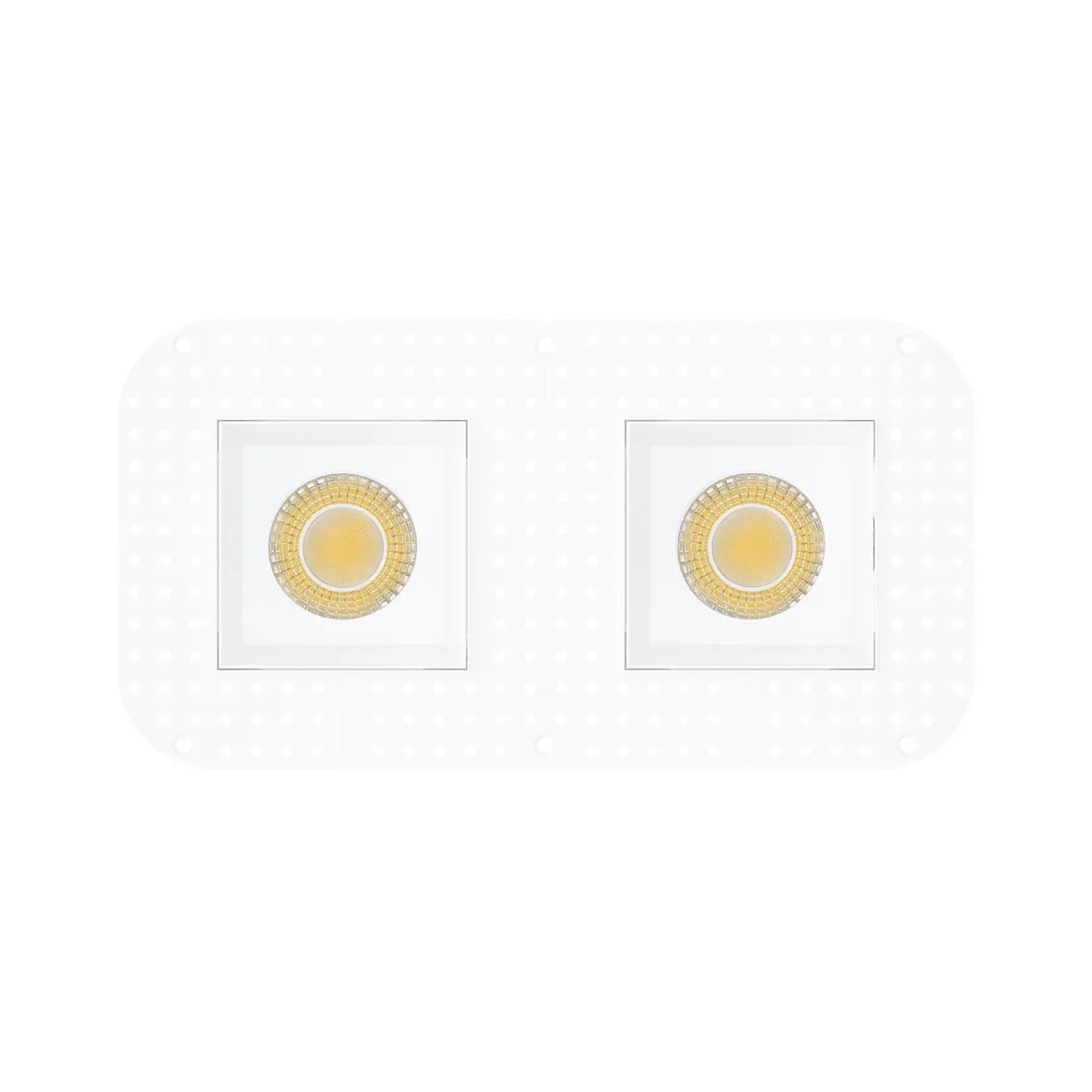 P-7470 4 inch Trimless 2 Head Square White HO, 40/64W, 4000/6000 Lumens, 5CCT Recessed Light