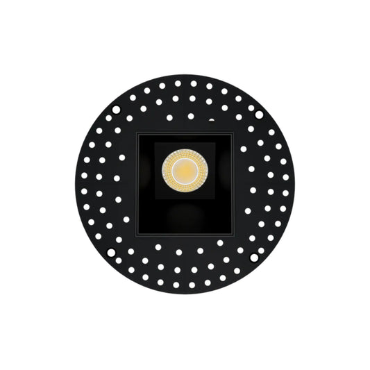 P-7501 3 inch Trimless Square Wall-Wash Black, 9W, 850 Lumens, 5CCT Recessed Light