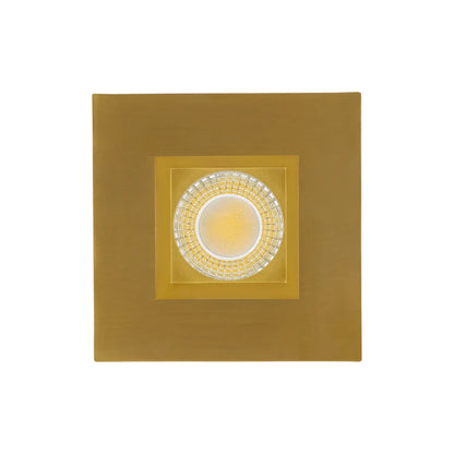 P-7532 3 inch Square Brushed Brass, 8W, 800 Lumens, 5CCT Recessed Light