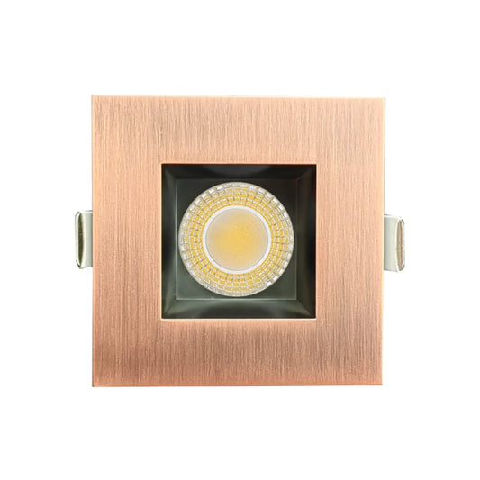 P-7534 3 inch Square Brushed Copper, 8W, 800 Lumens, 5CCT Recessed Light
