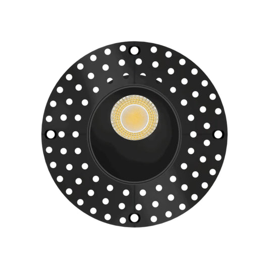 P-7552 3 inch Trimless Round Wall-Wash Black, 8W, 800 Lumens, 5CCT Recessed Light