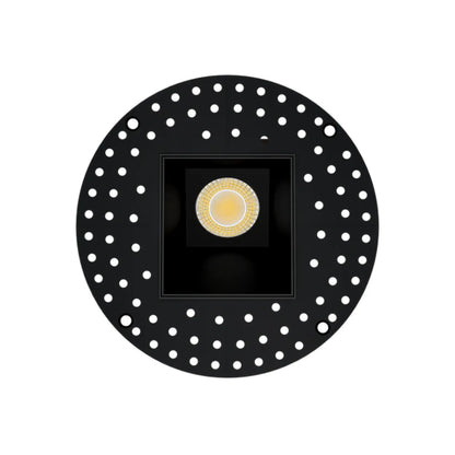 P-7554 3 inch Trimless Square Wall-Wash Black, 8W, 800 Lumens, 5CCT Recessed Light