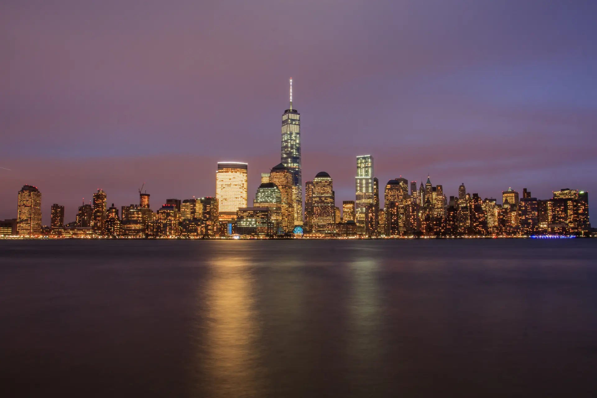 City skyline at night